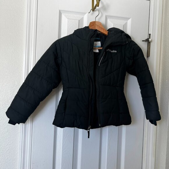 Columbia Kids Puffer Hooded Black Jacket - Size XS - 6/6X - Picture 2 of 7